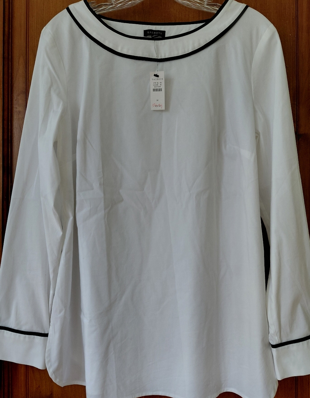 Talbots white blouse size Medium Brand New with tags